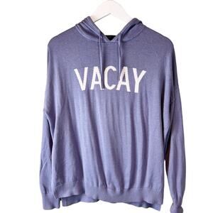 Rachel Zoe‎ VACAY Long Sleeve Cashmere Blend Hooded Sweater L